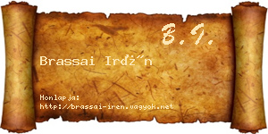 Brassai Irén névjegykártya
